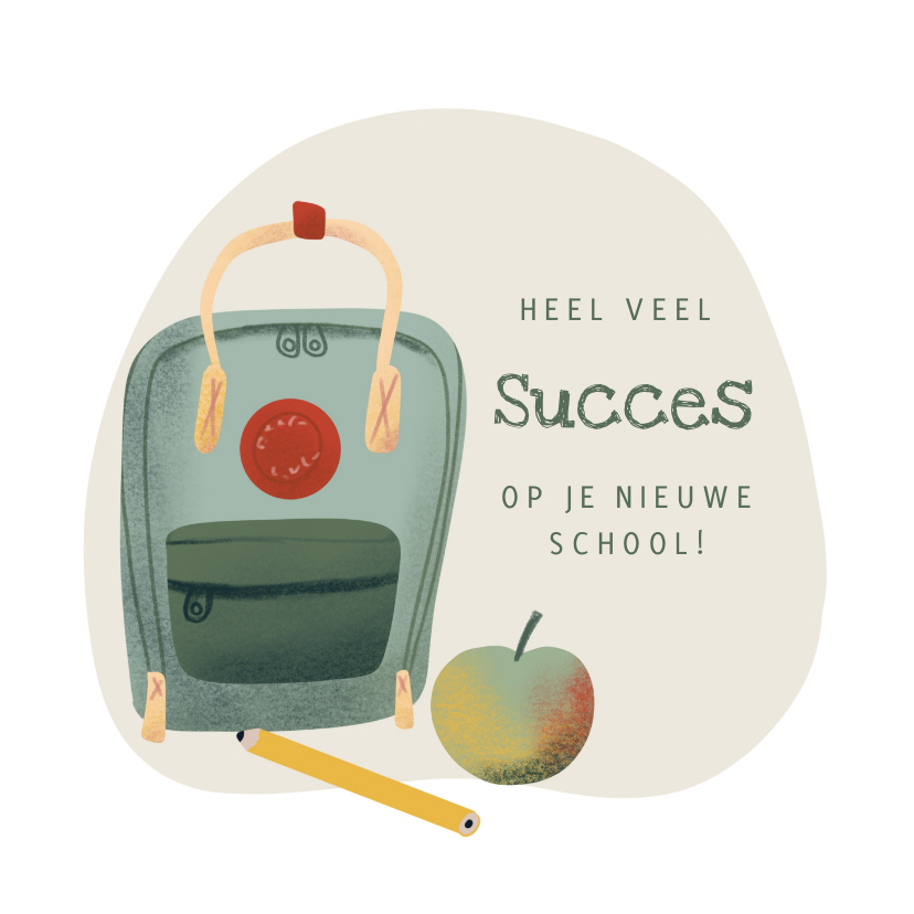 Kinderkaarten - Kinderkaart succes op je nieuwe school met rugtas