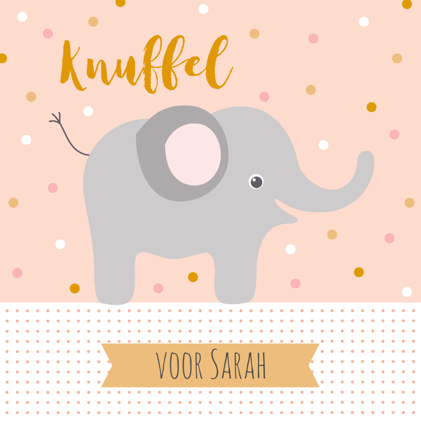 Lieve kaart met knuffel en olifant - Kinderkaarten Kinderkaarten - Lieve kaart met knuffel en olifant