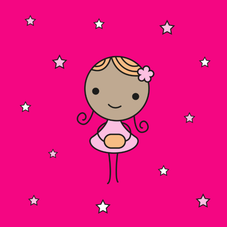 Meisje roze - Kinderkaarten Kinderkaarten - Meisje roze