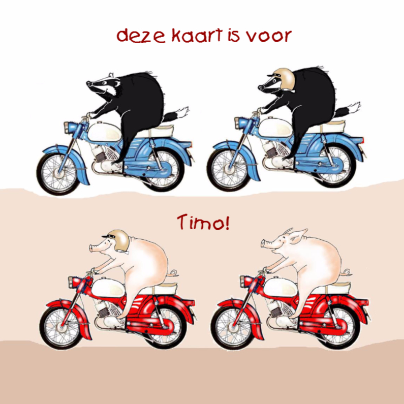 Op de brommer - Kinderkaarten Kinderkaarten - Op de brommer
