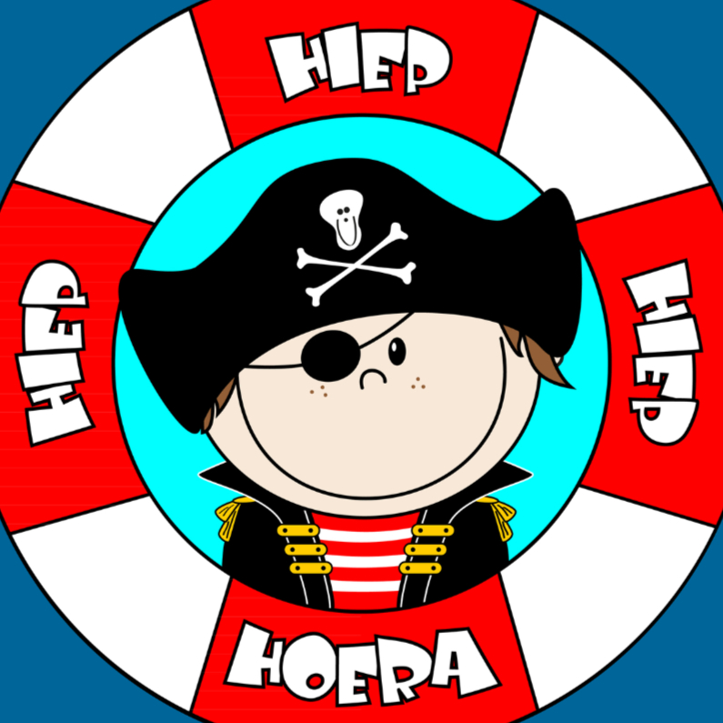 Kinderkaarten - PIRAAT Hiep hiep hoera piraatje