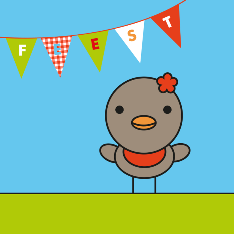 Roodborstje met slinger - Kinderkaarten Kinderkaarten - Roodborstje met slinger
