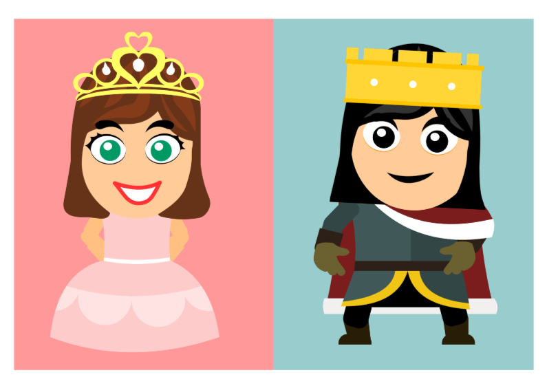 Sprookjes kaart prinses en prins - Kinderkaarten Kinderkaarten - Sprookjes kaart prinses en prins