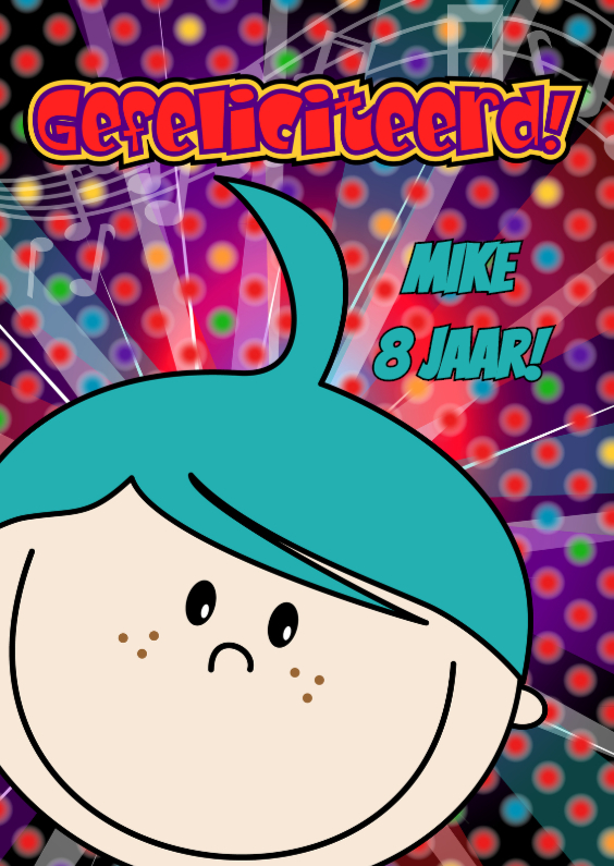 Stoere jongen DISCO - Kinderkaarten Kinderkaarten - Stoere jongen DISCO