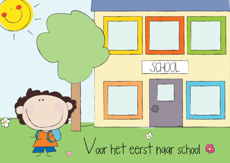 Voor het eerst naar school jongen - Kinderkaarten Kinderkaarten - Voor het eerst naar school jongen