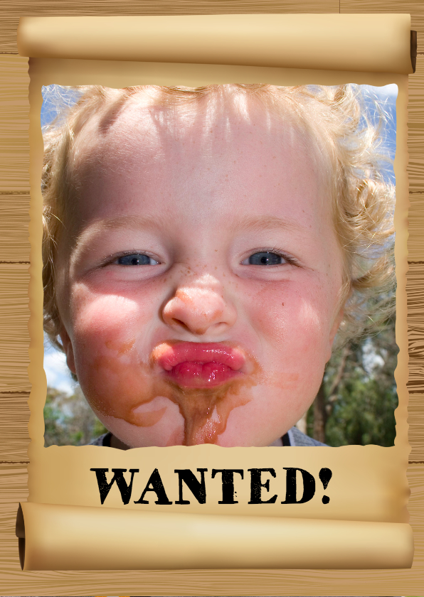 Wanted Poster eigen foto - Kinderkaarten Kinderkaarten - Wanted Poster eigen foto