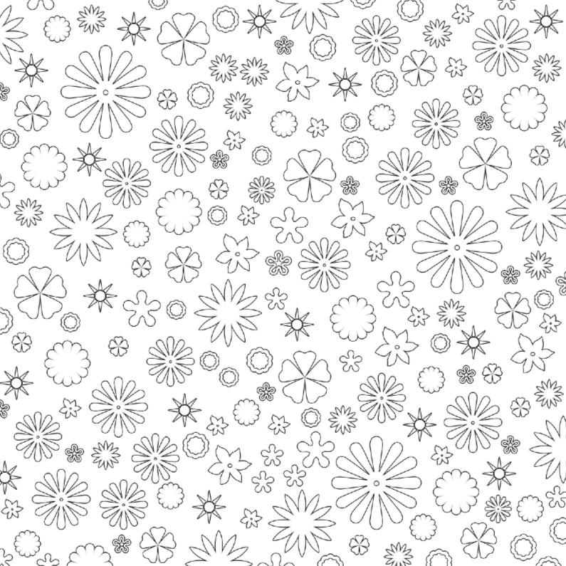 Bloemenprint kleuren - Kleurplaat kaarten Kleurplaat kaarten - Bloemenprint kleuren