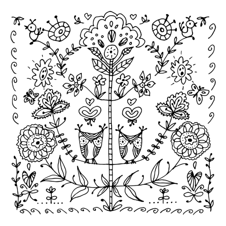 Kleurplaat folklore uiltjes - Kleurplaat kaarten Kleurplaat kaarten - Kleurplaat folklore uiltjes