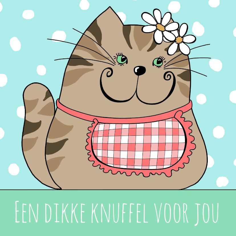 Kleurplaat kaart kat bloem - Kleurplaat kaarten Kleurplaat kaarten - Kleurplaat kaart kat bloem