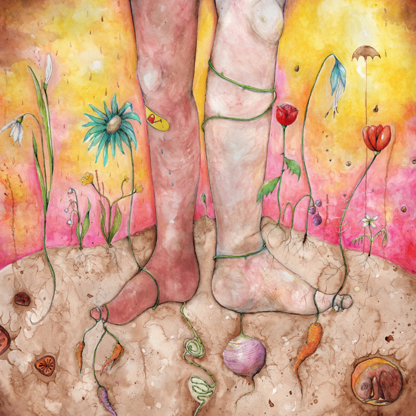 Bloemenkaart mixed roots - Kunstkaarten Kunstkaarten - Bloemenkaart mixed roots