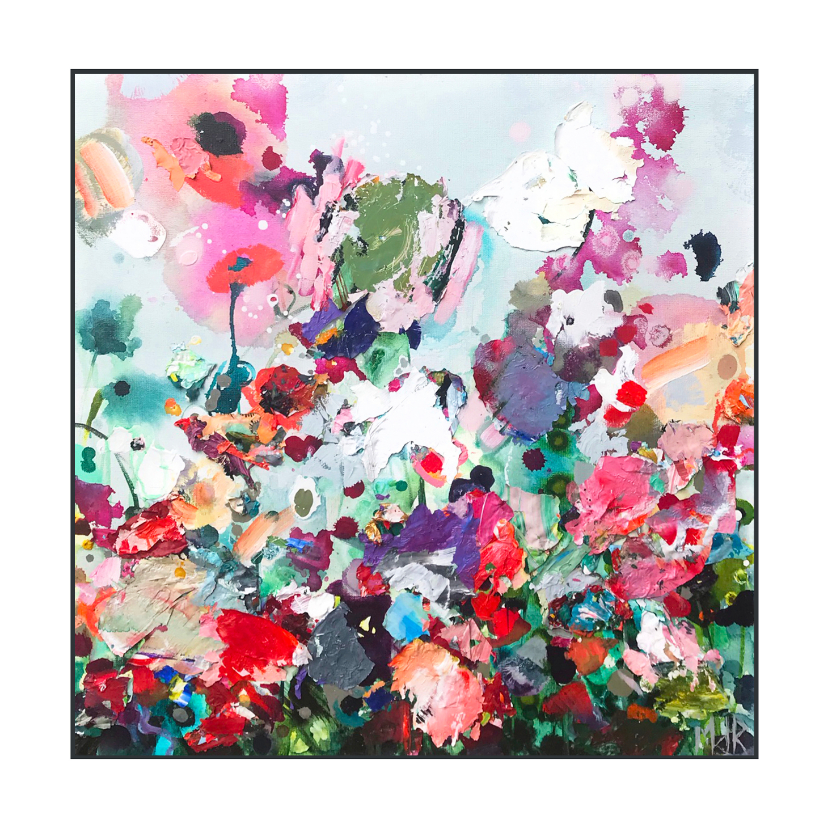 Bloemenschilderij 'Bloeiend' - van Martine de Ruiter - Kunstkaarten Kunstkaarten - Bloemenschilderij 'Bloeiend' - van Martine de Ruiter