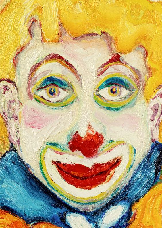 Kunstkaarten - Clown geel