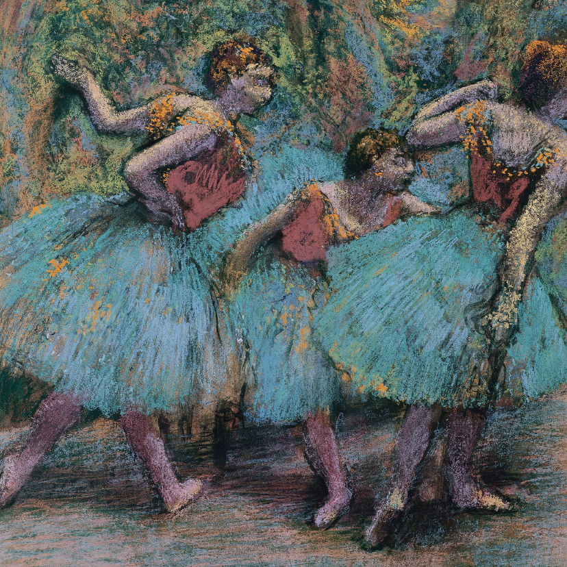 Kunstkaarten - Edgar Degas. Danseressen met blauwe tutu