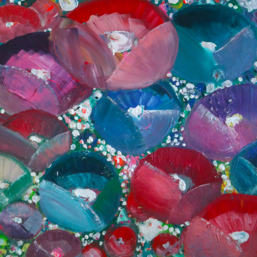 Geschilderde bloemen abstract - Kunstkaarten Kunstkaarten - Geschilderde bloemen abstract