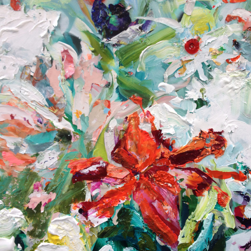 Kunst bloemen paletstukken vk - Kunstkaarten Kunstkaarten - Kunst bloemen paletstukken vk