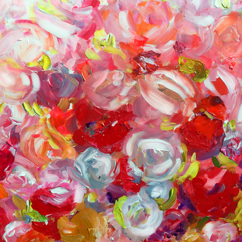 Kunst rozen oranje rood roze - Kunstkaarten Kunstkaarten - Kunst rozen oranje rood roze