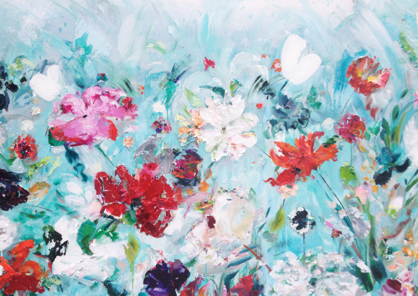 Kunst schilderij Happy Field - Kunstkaarten Kunstkaarten - Kunst schilderij Happy Field