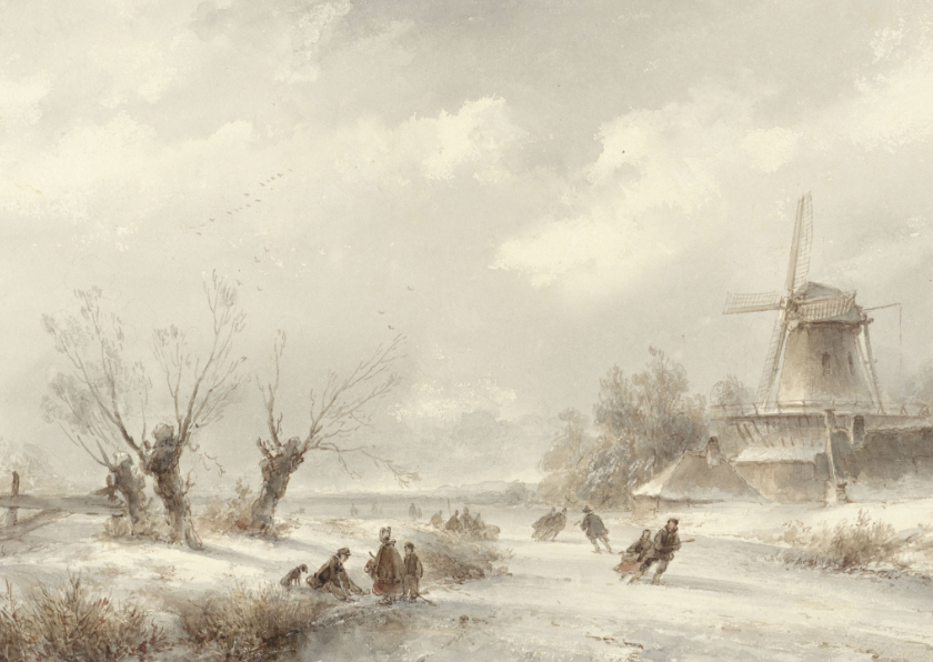 Kunstkaart Lodewijk Johannes Kleijn. Winterlandschap - Kunstkaarten Kunstkaarten - Kunstkaart Lodewijk Johannes Kleijn. Winterlandschap