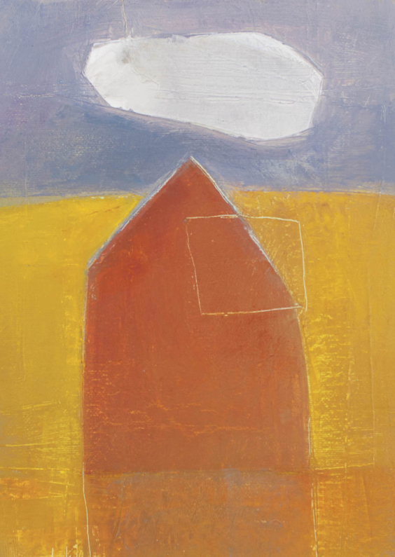 Kunstkaart schilderij huis wolk - Kunstkaarten Kunstkaarten - Kunstkaart schilderij huis wolk