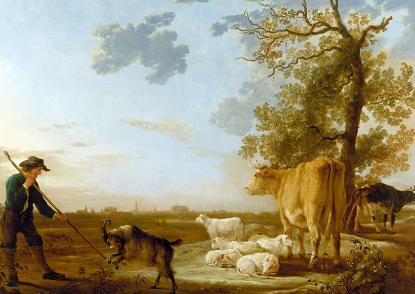 Kunstkaart van Aelbert Cuyp. Landschap met vee - Kunstkaarten Kunstkaarten - Kunstkaart van Aelbert Cuyp. Landschap met vee