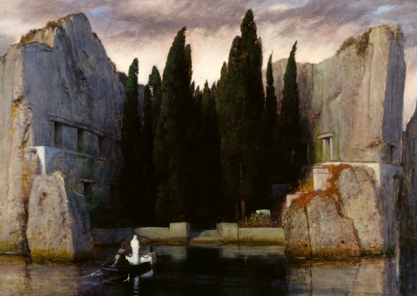 Kunstkaart van Arnold Böcklin. Het dodeneiland - Kunstkaarten Kunstkaarten - Kunstkaart van Arnold Böcklin. Het dodeneiland