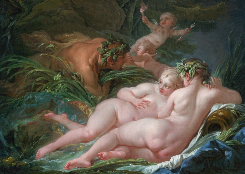 Kunstkaart van Boucher. Pan en Syrinx - Kunstkaarten Kunstkaarten - Kunstkaart van Boucher. Pan en Syrinx