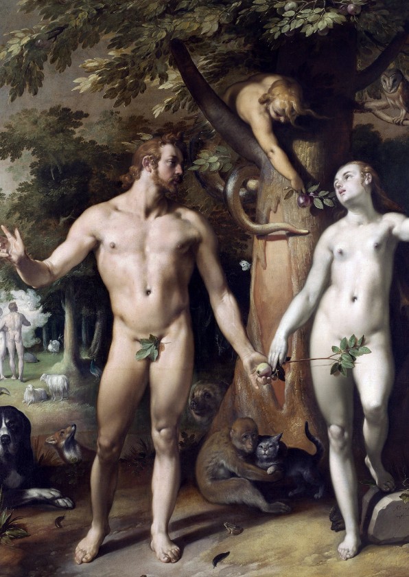 Kunstkaart van Cornelis van Haarlem. De zondeval - Kunstkaarten Kunstkaarten - Kunstkaart van Cornelis van Haarlem. De zondeval
