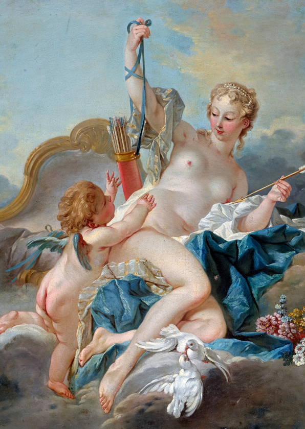 Kunstkaart van Francois Boucher. Venus en Cupido - Kunstkaarten Kunstkaarten - Kunstkaart van Francois Boucher. Venus en Cupido