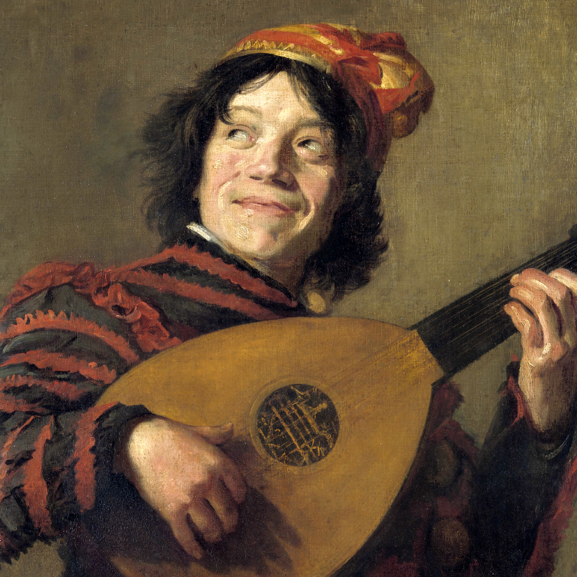 Kunstkaarten - Kunstkaart van Frans Hals. De luitspeler