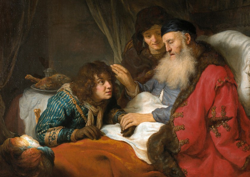 Kunstkaart van Govert Flinck. Isaak zegent Jakob - Kunstkaarten Kunstkaarten - Kunstkaart van Govert Flinck. Isaak zegent Jakob