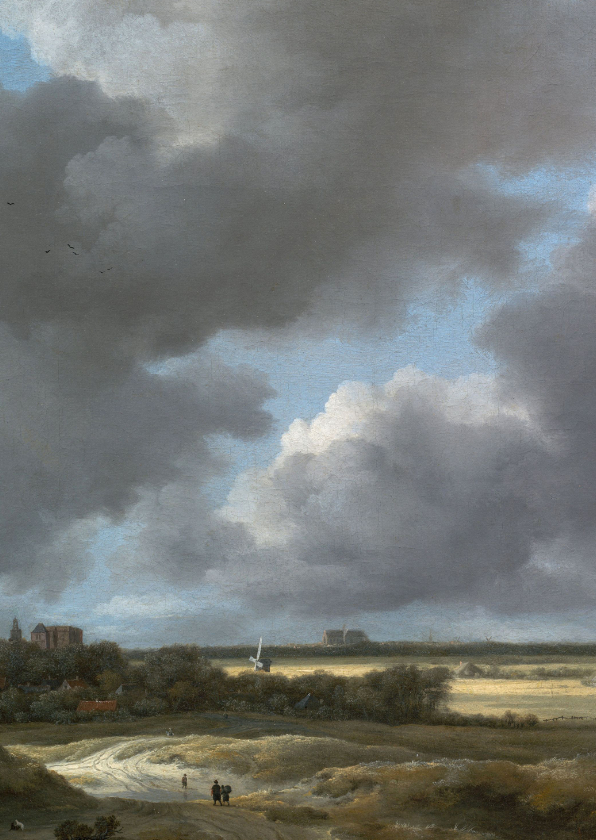 Kunstkaarten - Kunstkaart van Jacob van Ruisdael. Gezicht op Alkmaar