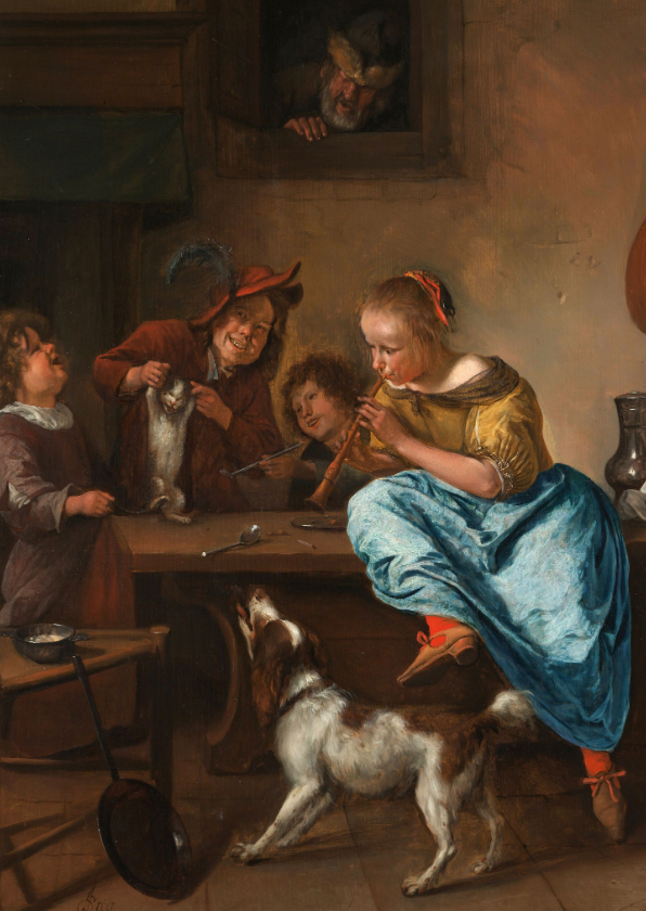 Kunstkaart van Jan Steen. De dansles - Kunstkaarten Kunstkaarten - Kunstkaart van Jan Steen. De dansles