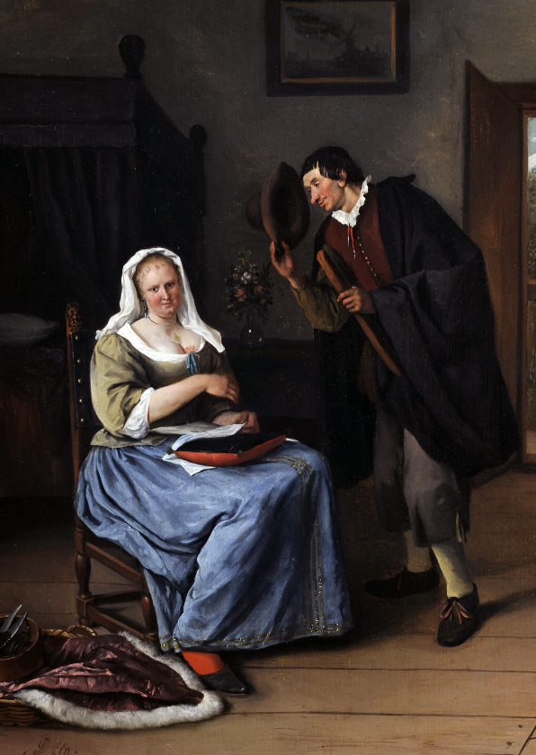 Kunstkaart van Jan Steen. De Koekvrijer - Kunstkaarten Kunstkaarten - Kunstkaart van Jan Steen. De Koekvrijer