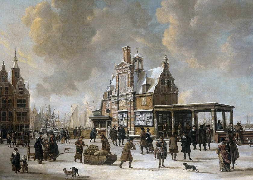 Kunstkaart van Jan van der Heijden. Stadhuis op de Dam - Kunstkaarten Kunstkaarten - Kunstkaart van Jan van der Heijden. Stadhuis op de Dam