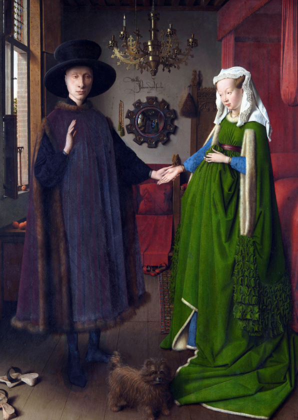 Kunstkaart van Jan van Eyck. Het Arnolfini portret - Kunstkaarten Kunstkaarten - Kunstkaart van Jan van Eyck. Het Arnolfini portret