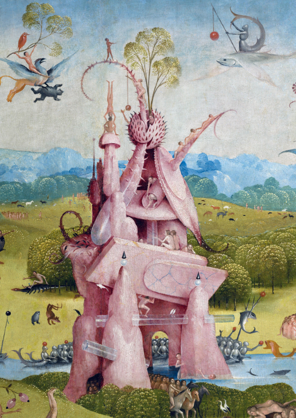 Kunstkaarten - Kunstkaart van Jeroen Bosch. Architectuurfantasie