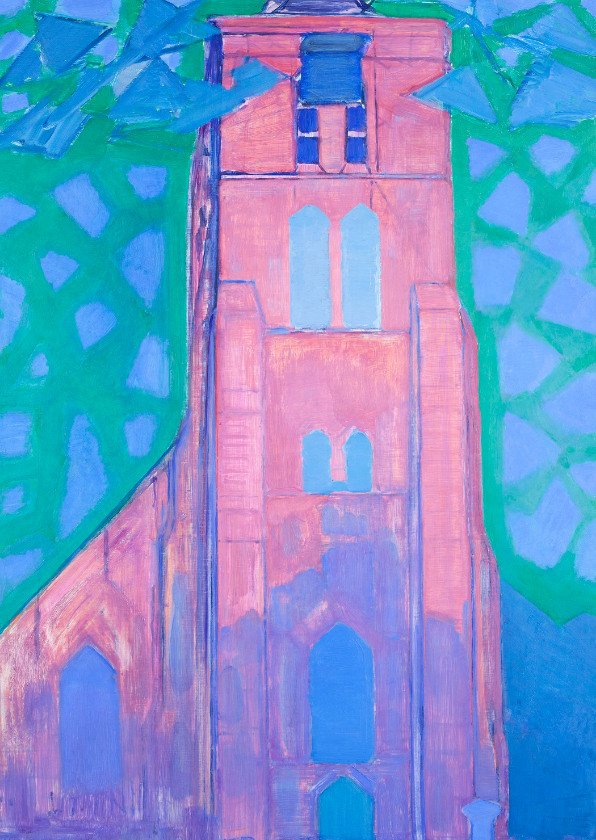 Kunstkaarten - Kunstkaart van Piet Mondriaan. Zeeuwse kerktoren
