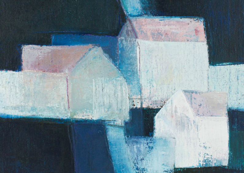 Kunstkaart witte huizen - Kunstkaarten Kunstkaarten - Kunstkaart witte huizen