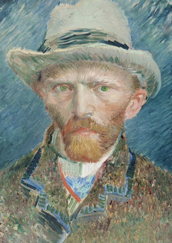 Zelfportret Vincent van Gogh - Kunstkaarten Kunstkaarten - Zelfportret Vincent van Gogh