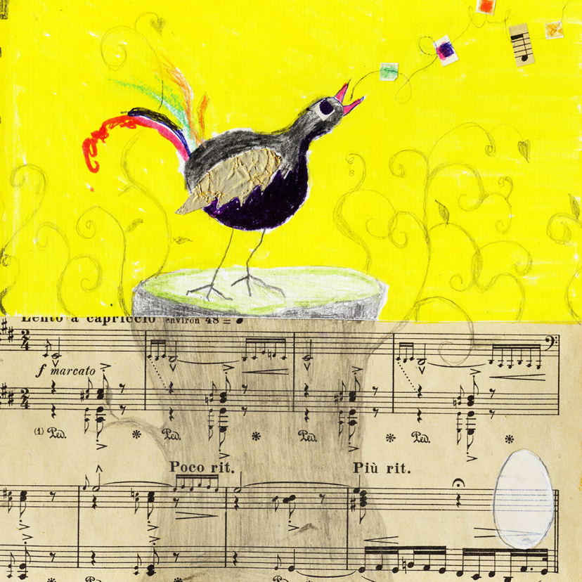Zomaar kaart vogel en ei - Kunstkaarten Kunstkaarten - Zomaar kaart vogel en ei