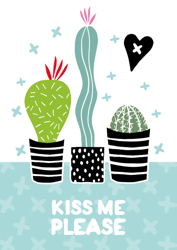 Cactissimo "Kiss me Please" - Liefde kaarten Liefde kaarten - Cactissimo "Kiss me Please"