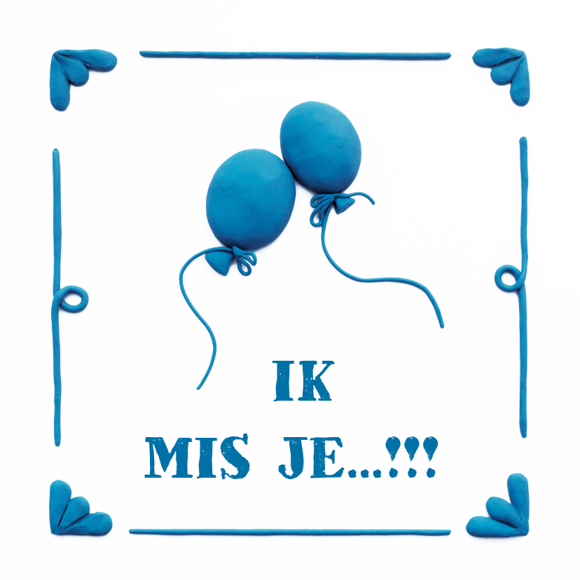 Delfts Blauwe Ballonnen Liefde kaart - Liefde kaarten Liefde kaarten - Delfts Blauwe Ballonnen Liefde kaart