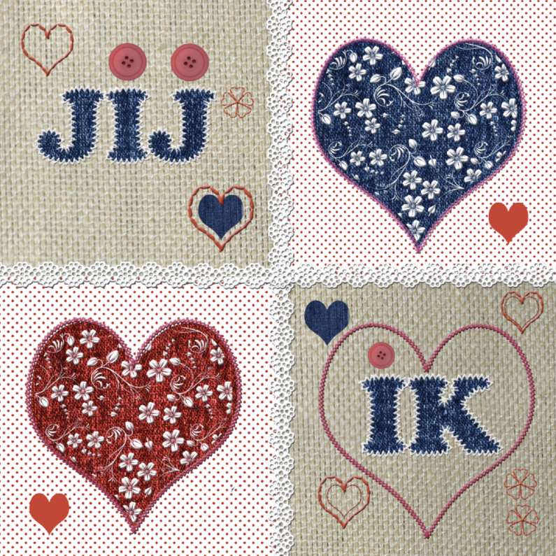 Jij en Ik stof - Liefde kaarten Liefde kaarten - Jij en Ik stof
