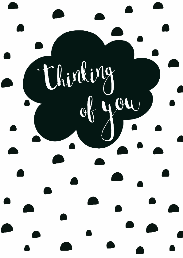 Kaart zwartwit "thinking of you" - WW - Liefde kaarten Liefde kaarten - Kaart zwartwit "thinking of you" - WW