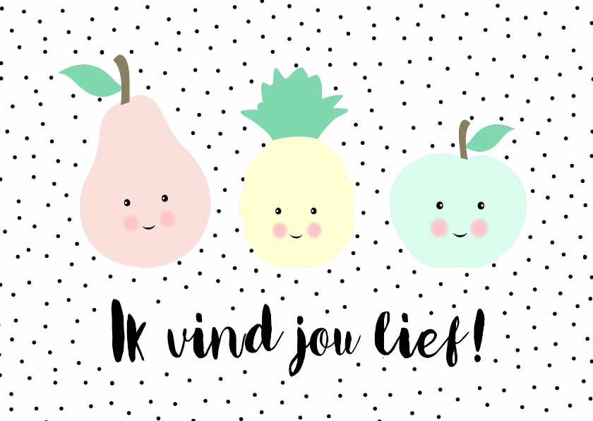 Kaartje lief fruit - WW - Liefde kaarten Liefde kaarten - Kaartje lief fruit - WW