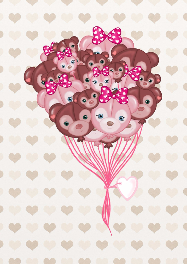 Liefde Ballonbeertjes - TJ - Liefde kaarten Liefde kaarten - Liefde Ballonbeertjes - TJ