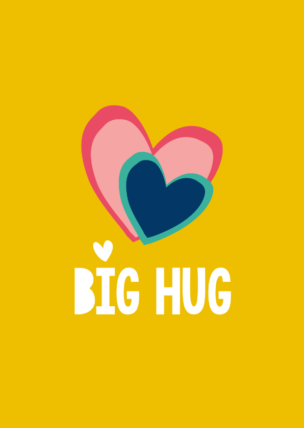 Liefde Big Hug - hartje kaart - Liefde kaarten Liefde kaarten - Liefde Big Hug - hartje kaart