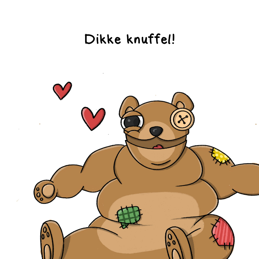 Liefde kaarten - Liefde dikke knuffel kaart