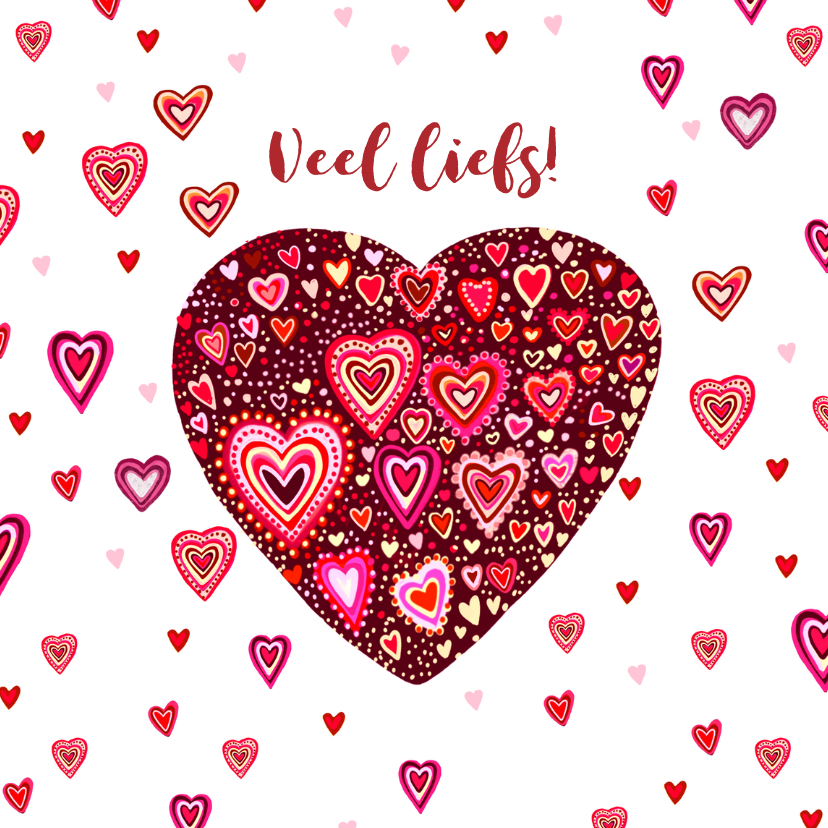 Liefde gekleurde hartjes - Liefde kaarten Liefde kaarten - Liefde gekleurde hartjes
