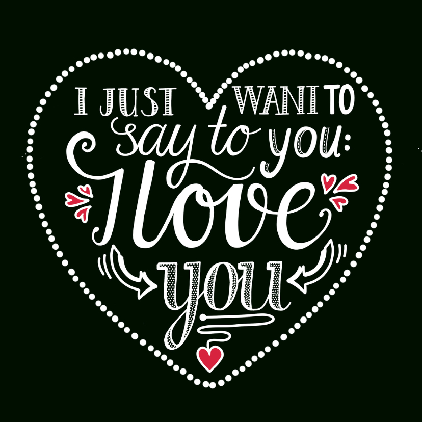 Liefde - I love you black - Liefde kaarten Liefde kaarten - Liefde - I love you black
